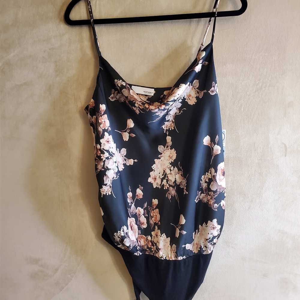 Heatherly Floral Black Bodysuit